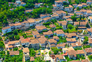 Fototapeta premium roofs of old houses from above as background