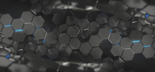 abstract hexagonal background design 3d-illustration