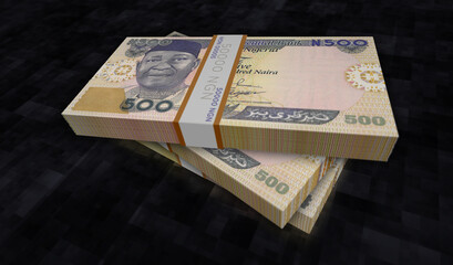Nigerian Naira money banknotes pack illustration