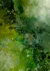 幻想的な緑色の滲むの水彩テクスチャ背景
