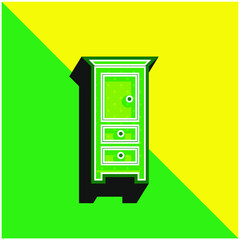 Bedroom Drawers Furniture Green and yellow modern 3d vector icon logo