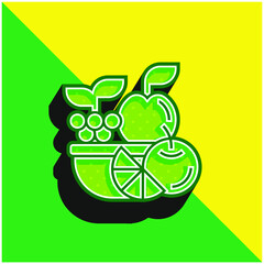 Basket Green and yellow modern 3d vector icon logo