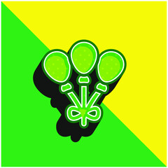 Balloons Green and yellow modern 3d vector icon logo