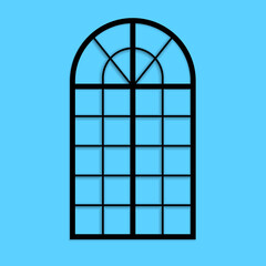 Black Arched window icon - 460798590