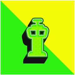 Airport Control Tower Green and yellow modern 3d vector icon logo