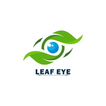 Eye with leaf logo vector illustration design. Creative design colorful