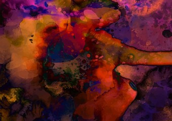 赤い幻想的な血の水彩テクスチャ背景
