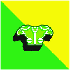 American Football Player Black T Shirt Cloth Green and yellow modern 3d vector icon logo