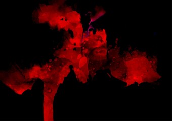 Print赤い幻想的な血の水彩テクスチャ背景
