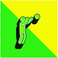 Basketball Player Green and yellow modern 3d vector icon logo