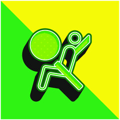Airbag Green and yellow modern 3d vector icon logo