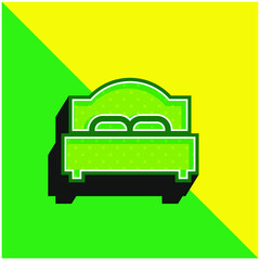 Bed Green and yellow modern 3d vector icon logo