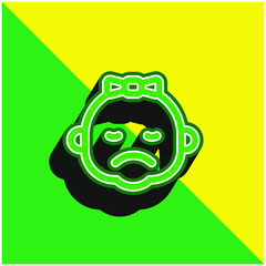 Baby Green and yellow modern 3d vector icon logo