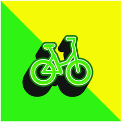 Bicycle Green and yellow modern 3d vector icon logo