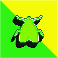 Big Fly Green and yellow modern 3d vector icon logo