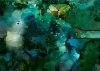 幻想的な水彩の水色テクスチャ背景
