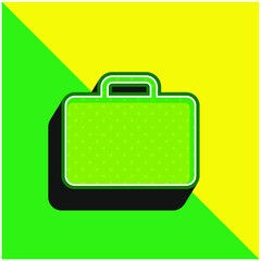 Black Briefcase Green and yellow modern 3d vector icon logo