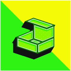 Box Green and yellow modern 3d vector icon logo