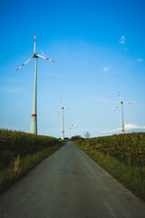 wind turbines in the rural landscape