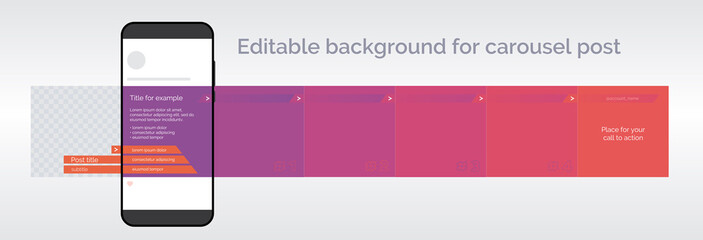 Template for carousel post in social network © Elady