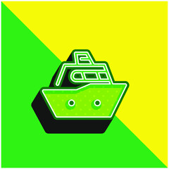 Boat Green and yellow modern 3d vector icon logo