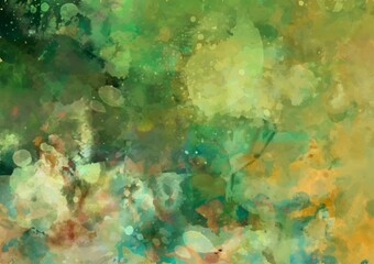 緑色の幻想的なキラキラ水彩テクスチャ背景
