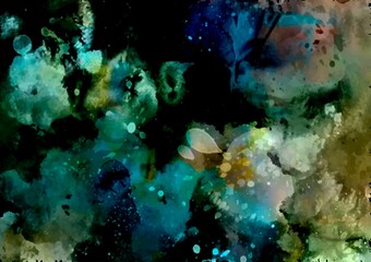 幻想的な水彩の水色テクスチャ背景
