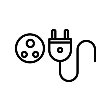 black plug and socket icon clip art preview