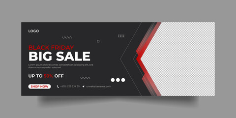Black Friday facebook cover social media post and banner template 