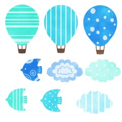 北欧風 気球 イラスト
