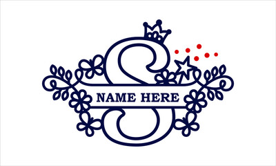 S Alphabet girl split royal abstract monogram vector logo template
