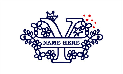 Y Alphabet girl split royal abstract monogram vector logo template