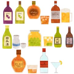 アルコールセット イラスト