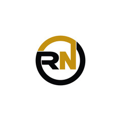 Letter RN circle logo design vector