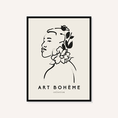 Abstract boho style art prints posters collection