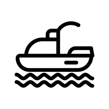 recommend clip art: Ski Jet Outline Vector Icon Design