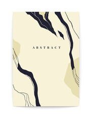Abstract marble poster. Modern mid century background, liquid paint art print. Vector illustration