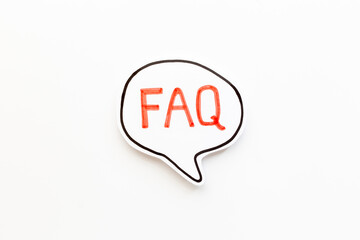 Concept of faq word on paper bubble. Frequently asked questions concept - obrazy, fototapety, plakaty