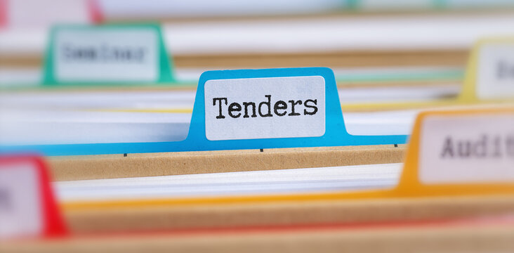 File folders with a tab labeled Tenders
