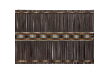 Top view of isolated placemat for food. Close up of bamboo mat Empty space for your design