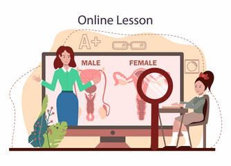 Sexual education online service or platform. Sexual health lesson
