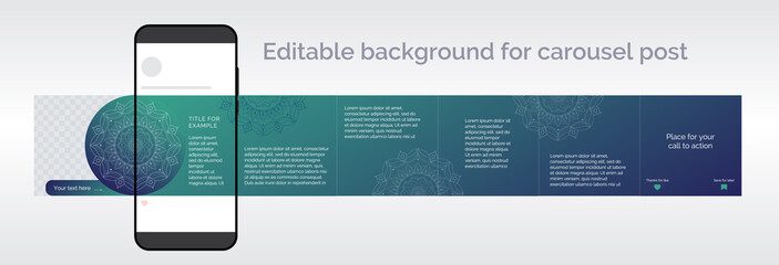 Mandala background for carousel post in social media © Elady