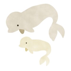 シロイルカ イラスト