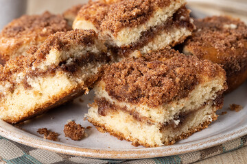 Plate of cinnamon coffee cake