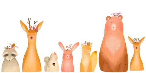 北欧風オシャレで楽しい秋の植物や森の動物たちの白バックフレームのイラスト Acorn Poster Aco Melchi 北欧風オシャレで楽しい秋の植物や森の動物たちの白バックフレームのイラスト Acorn Poster Aco Melchi