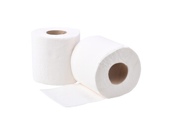 Pile of toilet paper isolated on white background