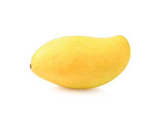 Ripe yellow mango on white background
