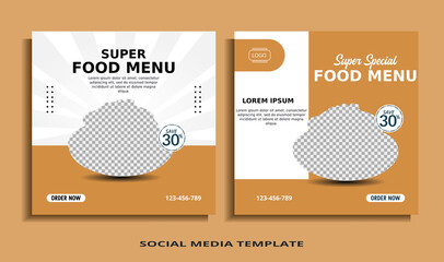 Social Media Banner Post Templates and feed posts, sales pitches, culinary promotions.
