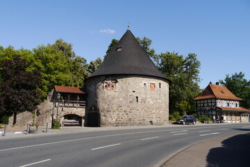 Fototapeta na wymiar Wehrturm Rotunde in Hann. Münden