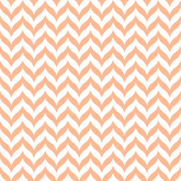White seamless pattern with pink chevron. Minimalist and childish design for fabric, textile, wallpaper, bedding, swaddles toys or gender-neutral apparel. © FRESH TAKE DESIGN